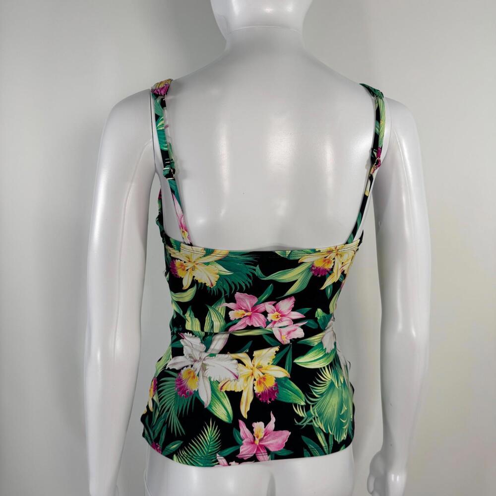 Tommy Bahama Orchid Garden Underwire Tankini Swim Top Women’s Size XS Black New - Picture 5 of 11
